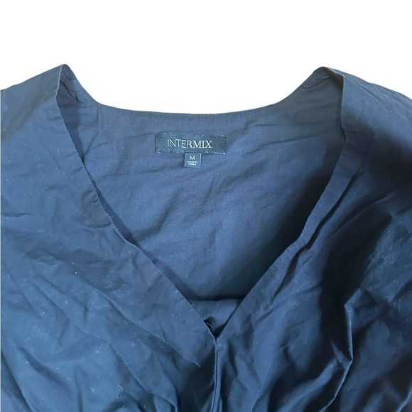 Intermix Scarlet Puff Sleeve Poplin Top Black Dress 3/4 sleeve size medium - Picture 4 of 9